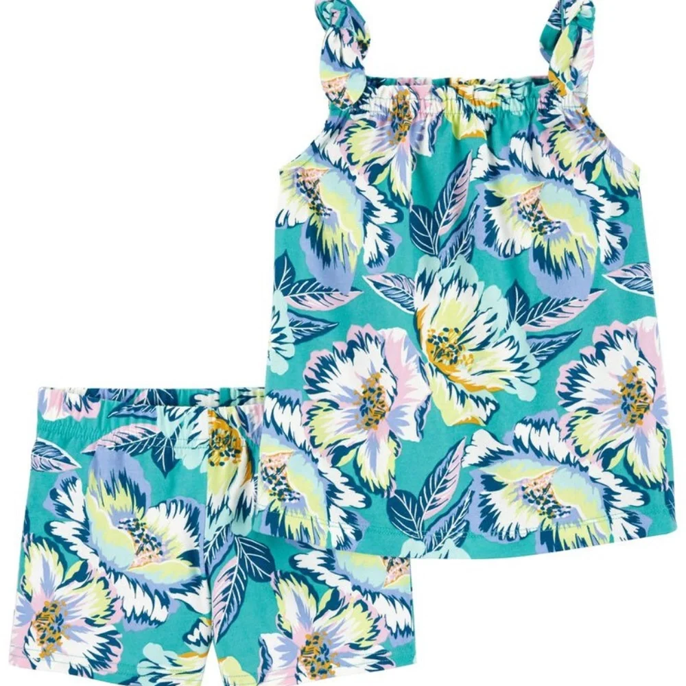 Carter's Toddler Girl's 2-Piece Tropical Tank & Short Set - Picture 1 of 4
